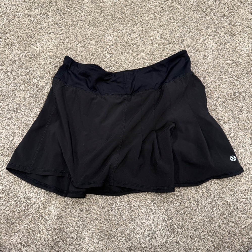 Lululemon Pace Rival Skirt Black Women Size 4 Tennis Running Athletic Skort - Picture 2 of 6